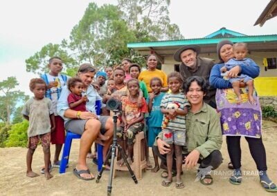 Rangga with locals in Arfak Mountain